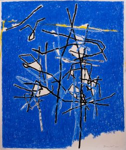 jean-marc-brunet-espace-racineux- III 2025 encre de Chine, pastel sur papier, 50x65 cm