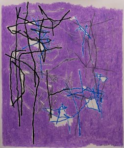 jean-marc-brunet-espace-racineux- VII-2025-encre-de-Chine-pastel- crayon-sur-papier- cartonné, 50x65 cm