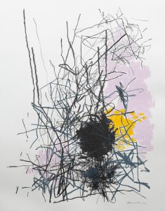 jean-marc-brunet-le-cri-des-racines- 2023 Fusain, pierre noire, pastel sur papier, 73 x 58 cm